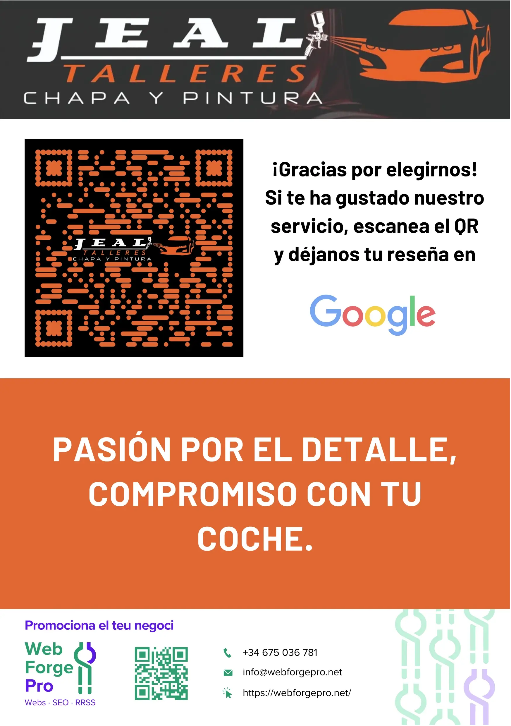 QR poster A5 format — Jeal Talleres